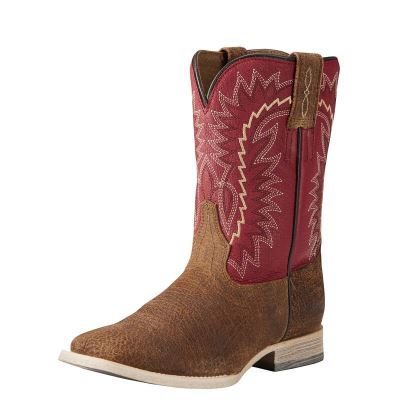 Ariat Relentless Elite Kahverengi / Kırmızı Western Csizma Çocuk (26864-254)